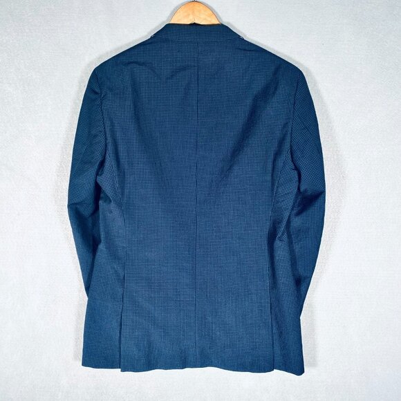 Hugo Boss Blazer Mens 38R Blue Wool Blend Gingham Plaid Sport Coat Jacket - Picture 10 of 15